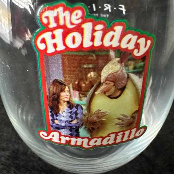 Friends the Television Series The Holiday Armadillo Episode Glass Stemless Wine - Picture 2 of 8